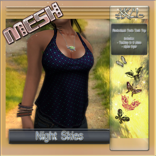 =KKC!= Rackerback Pocket Tunic Tank Top - Night Skies