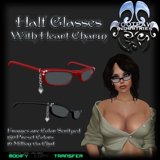 [FPI] Half Glasses with Heart Charm Accessory