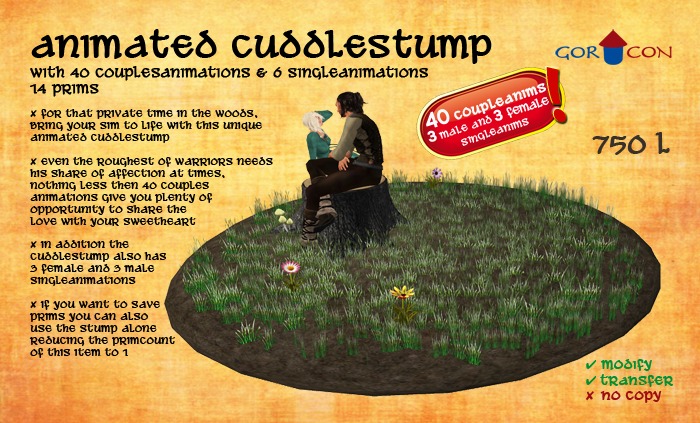 Animated cuddlestump - Cuddle Love snuggle hug kiss Medieval Rustic