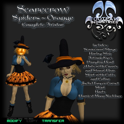 [FPI] Scarecrow Spiders Orange Complete Avatar & Outfit