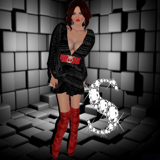 <S> Mesh Tunic Dress (Black)