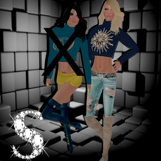 <S> Mesh Roll Neck ( S-Blue)