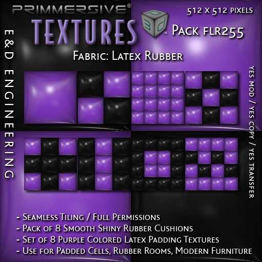 [FLR255] 8 Purple Latex and Black Latex Cushion Textures Purple Latex Textures Vinyl Textures by E&D ENGINEERING