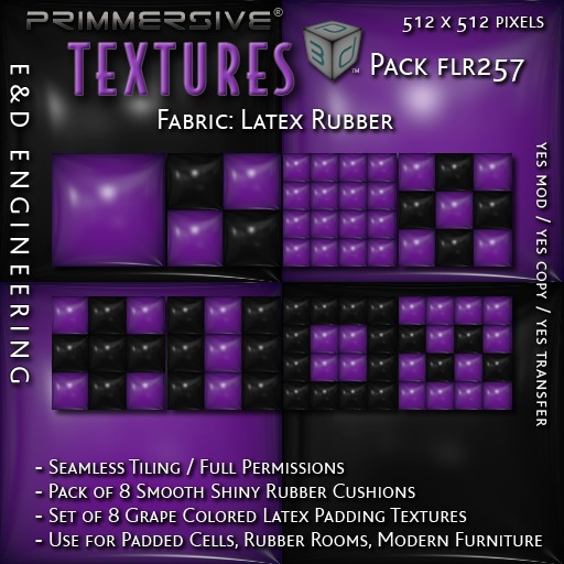 [FLR257] 8 Grape Latex and Black Latex Cushion Textures Purple Latex Textures Vinyl Textures by E&D ENGINEERING