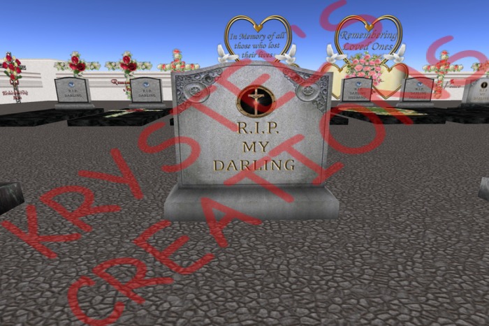 Second Life Marketplace - GR9A RIP My Darling Fancy Headstone (Rezz Me)