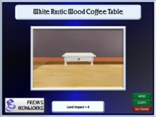 White Rustic Wood Coffee Table - Freya's Ironworks