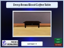 Deep Brown Wood Coffee Table - Freya's Ironworks