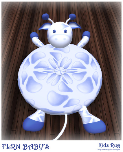 FLRN BABY'S - Giraffe Blue Kids Rug