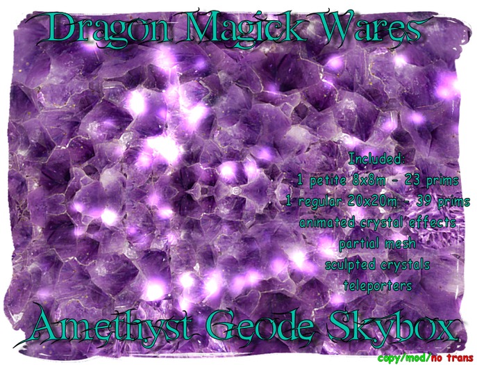 Dragon Magick Wares Amethyst Geode Skybox Sphere 2 for 1 Petite Included