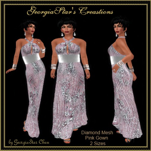 GSC Diamond Mesh Pink Gown