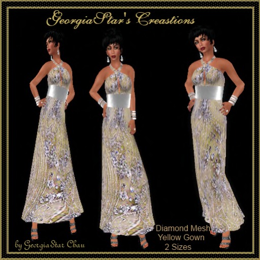 GSC Diamond Mesh Yellow Gown