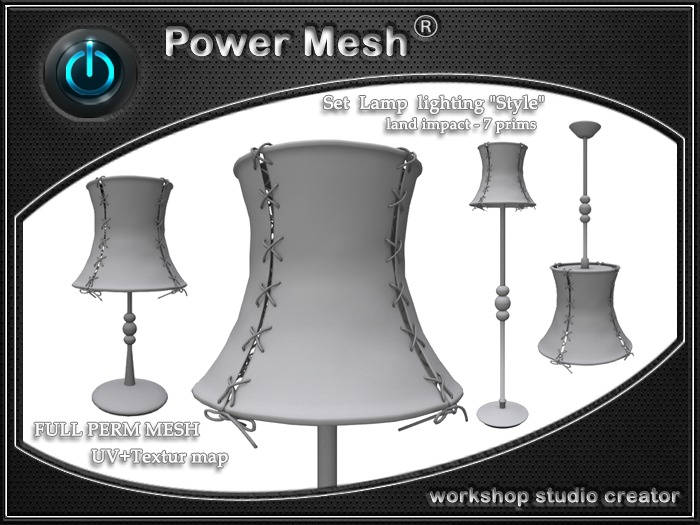 - { POWER MESH } - Full Perm Set  Lamp  lighting "Style" 