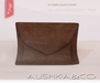 Aushka co my little leather clutch brown