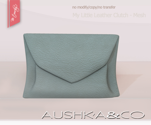 AUSHKA&CO-My Little Leather Clutch-BabyBlue