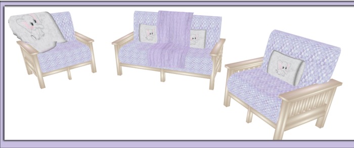 Comfy Chair Set -Elephant Lavender