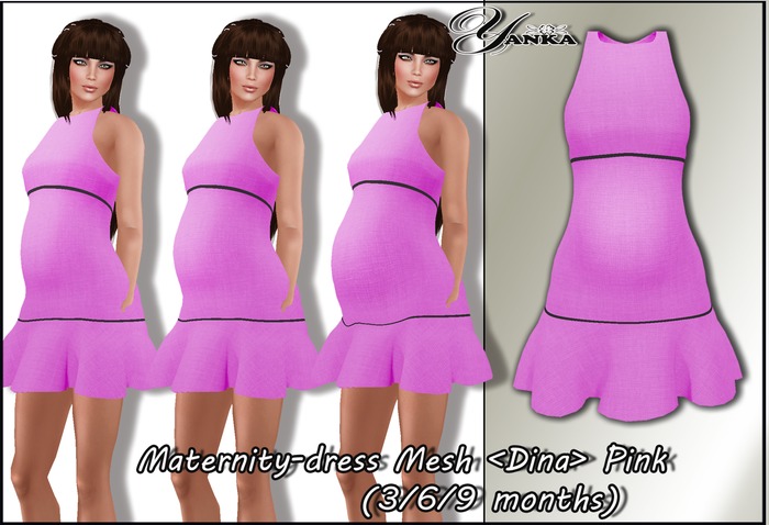 Maternity-dress Mesh <Dina> Pink(3/6/9 months)