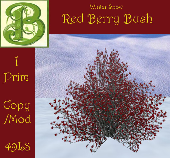 Winter Snow Red Berry Bush