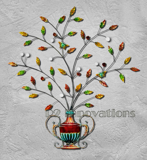 Teal Rust Tree Wall Decor