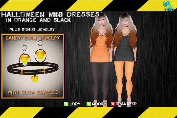 ::MOD:: Halloween Mini Dresses (O&B)