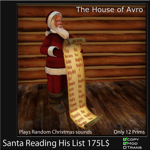 Santa Reading His List - plays Random Christmas Sounds 