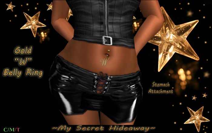 ~MSH~ Belly Ring "W" Gold
