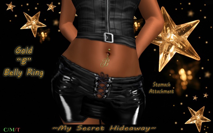 ~MSH~ Belly Ring "B" Gold