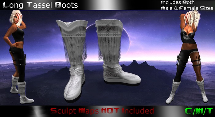 EVO - Long Tassel Boots Wht Boxed