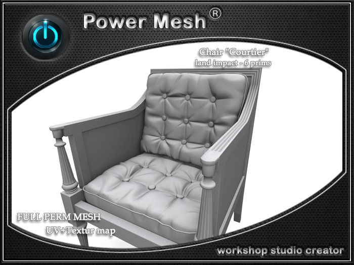 - { POWER MESH } - Full Perm Chair "Courtier" 