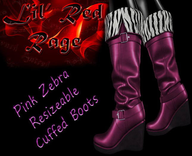 .: L.R.R :. Pink Zebra Shearling Boots