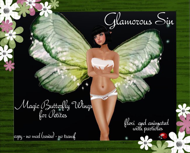 Glamorous Sin - Magic Butterfly Wings Petite - SpringGrass