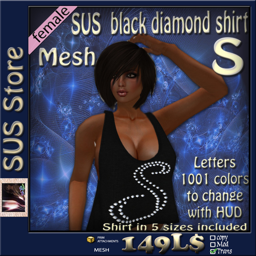SUS black Diamond-Shirt S