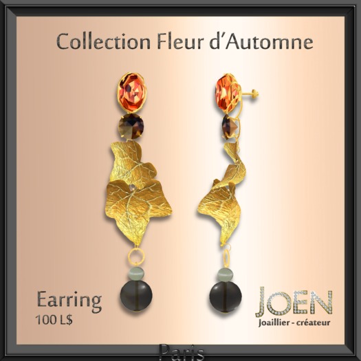 *JOEN* EARRING " Fleur d'Automne " 