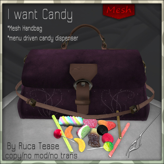 I want candy handbag Mesh pink