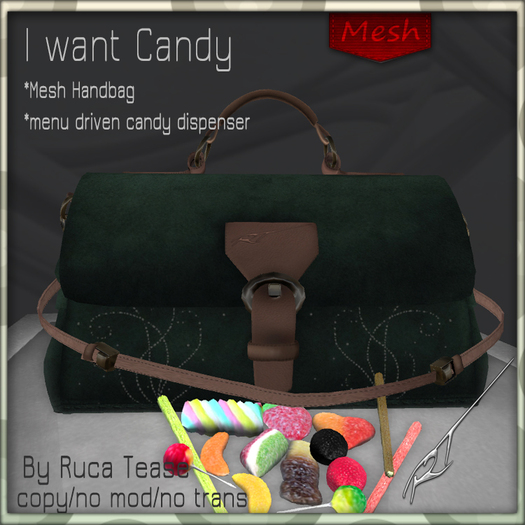 I want candy handbag Mesh green