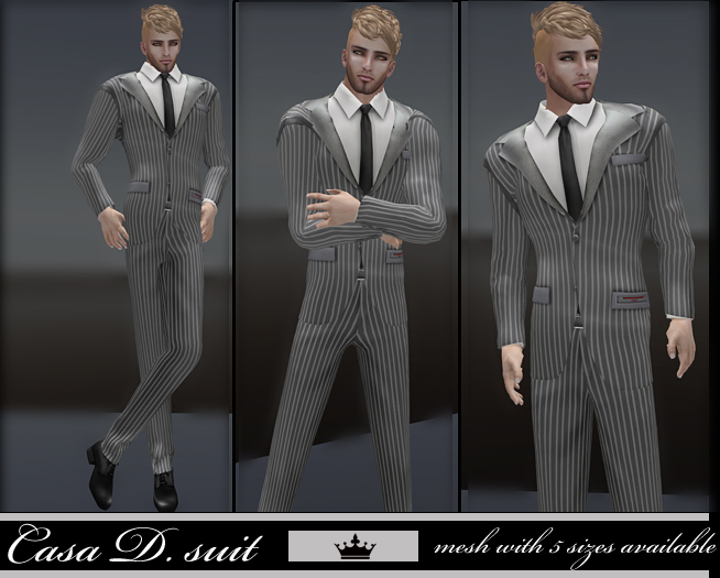 Casa (mesh) grey white stripe Suit