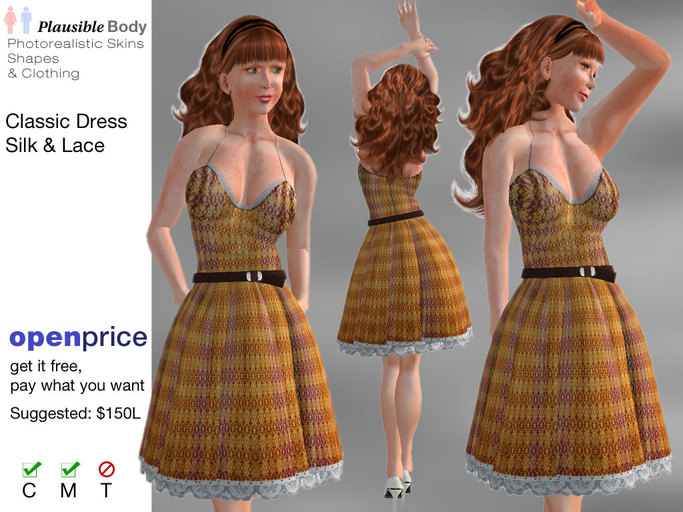 Classic Dress :: Silk & Lace with Leather Belt