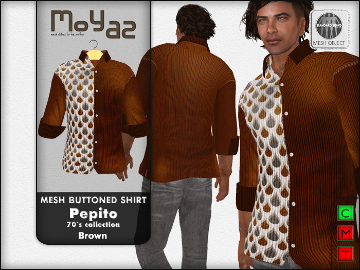 Pepito Mesh Buttoned Shirt - 70`s Collection - Brown