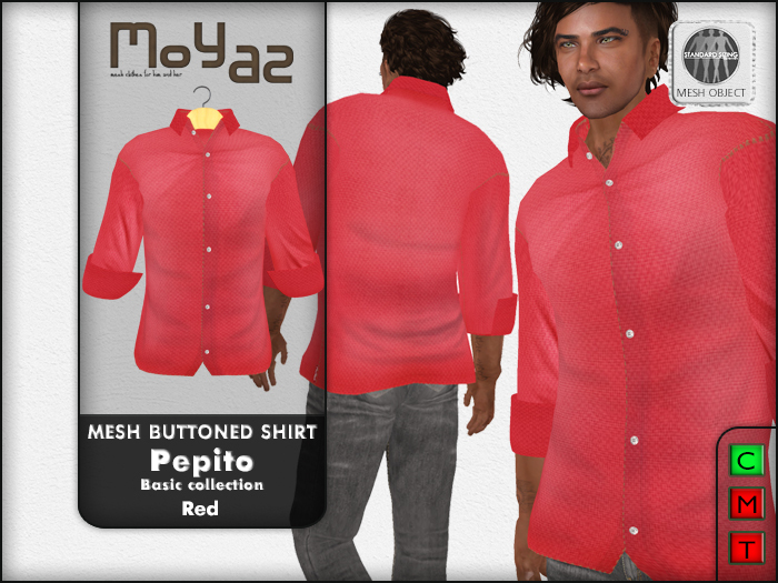 Pepito Mesh Buttoned Shirt - Basic Collection - Red