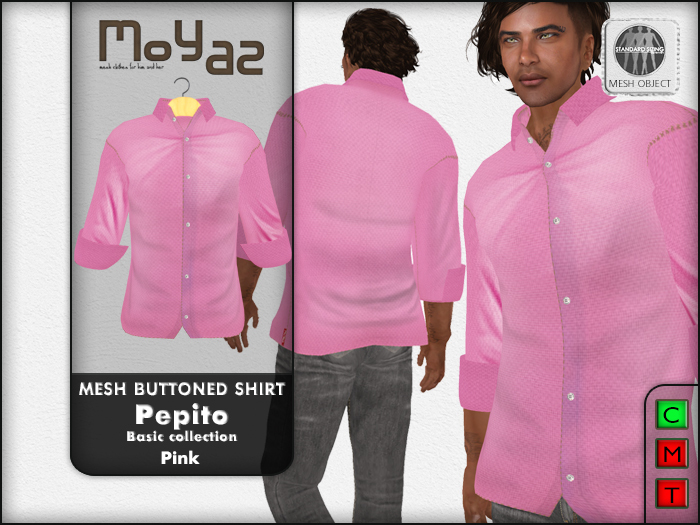 Pepito Mesh Buttoned Shirt - Basic Collection - Pink