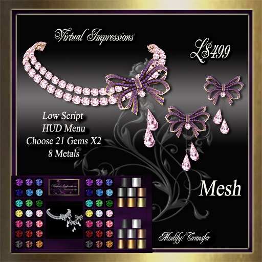 Virtual Impressions Rachelle Texture Change Jewelry Set