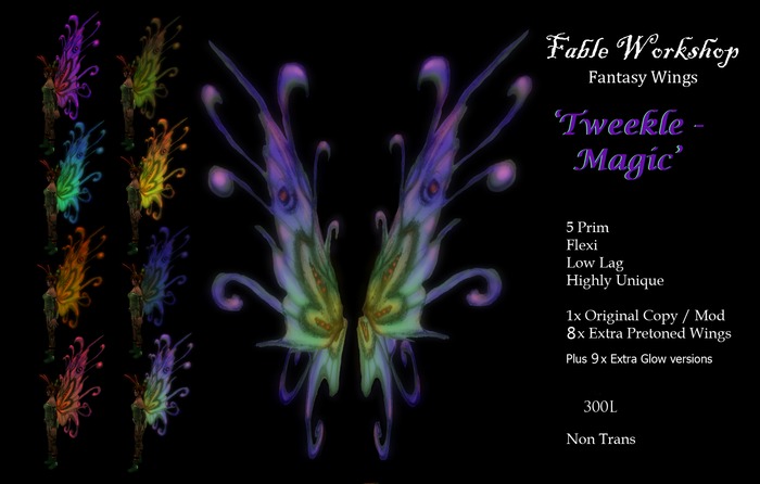 Resizeable Wings 'Tweekle Magic', [Teal Box Set]
