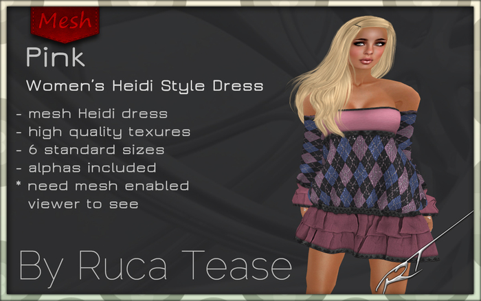 Pink Mesh Heidi Dress by Ruca Tease