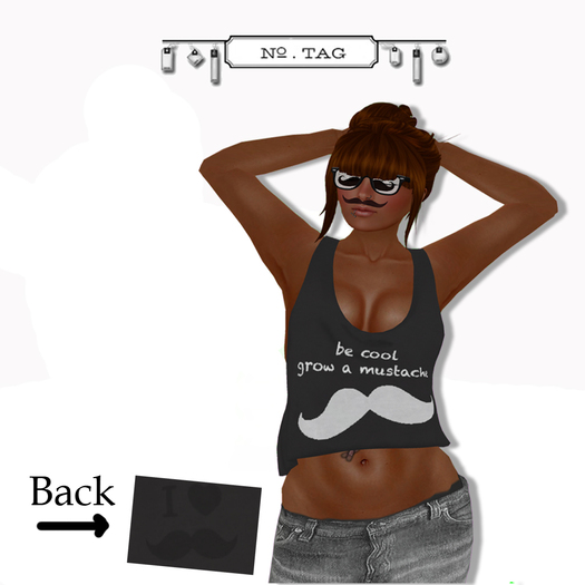 No.Tag - Loose Tank Mustache Black {mesh}
