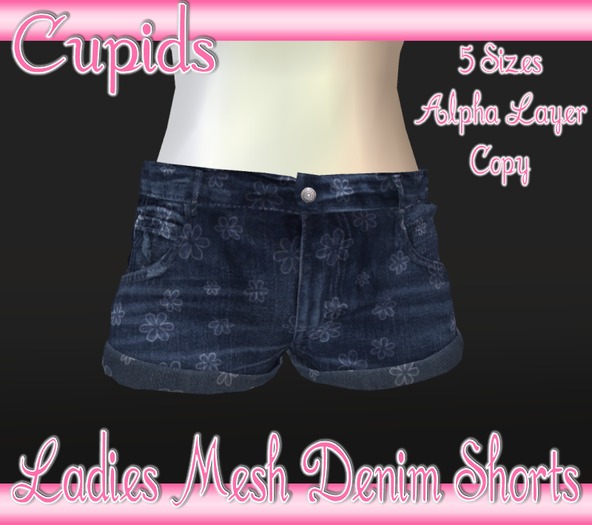 Ladies Mesh Denim Shorts Hippy Girl