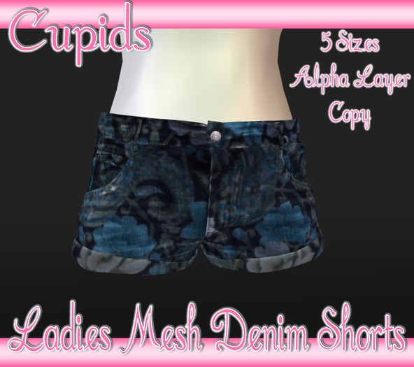 Ladies Mesh Denim Shorts Enchanted