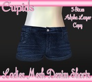 Ladies Mesh Denim Shorts Wild Baby