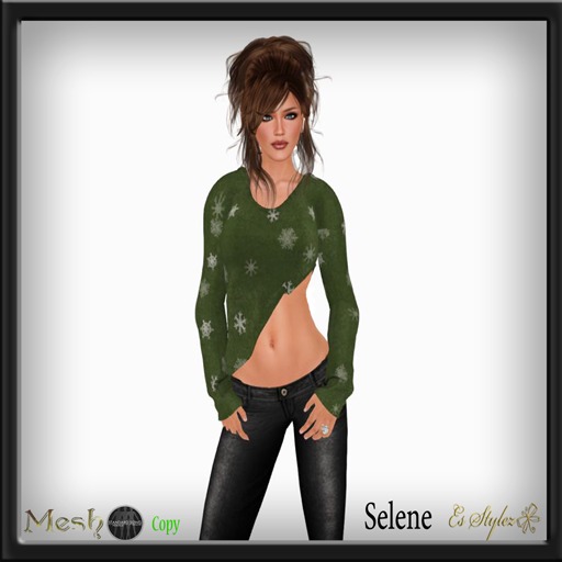 ~*ES*~ MESH Selene - Green Snowflake