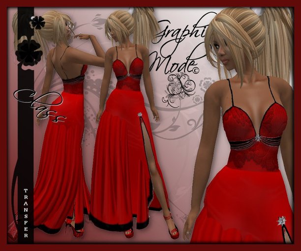 Ecarlate - Dress Red/ Robe Rouge Longue - Class