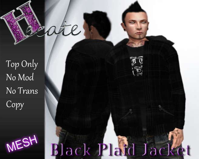 -HECATE- black plaid jacket MESH