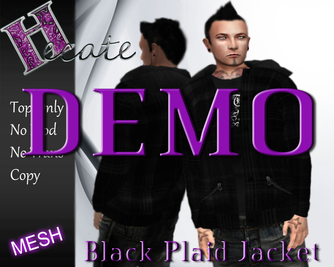 -HECATE- black plaid jacket MESH DEMO